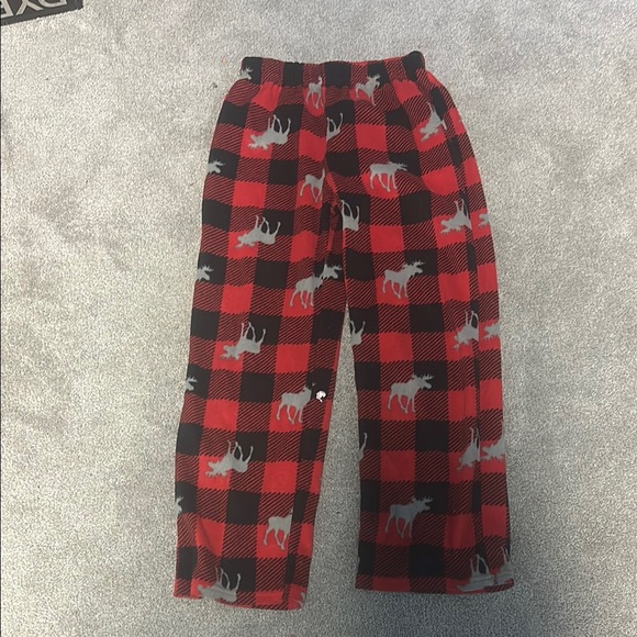 Red Plaid Kids Pajama Pants with Moose Print boys Large - Picture 1 of 1